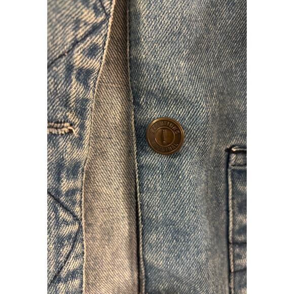 Vintage 90s Solutions! Denim Vest 4 Pocket Button Front Size Medium - Picture 5 of 5